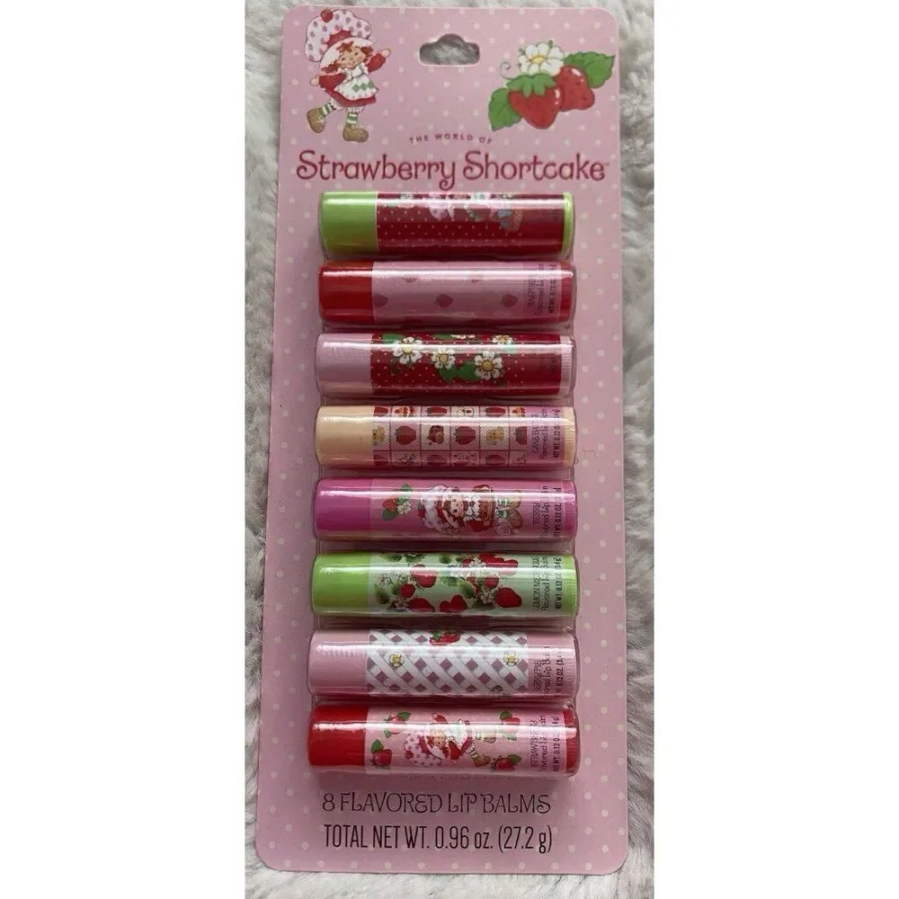 8 Pack Strawberry Shortcake Flavored Lip‎ Balms Lemon Meringue Cake Batter NEW